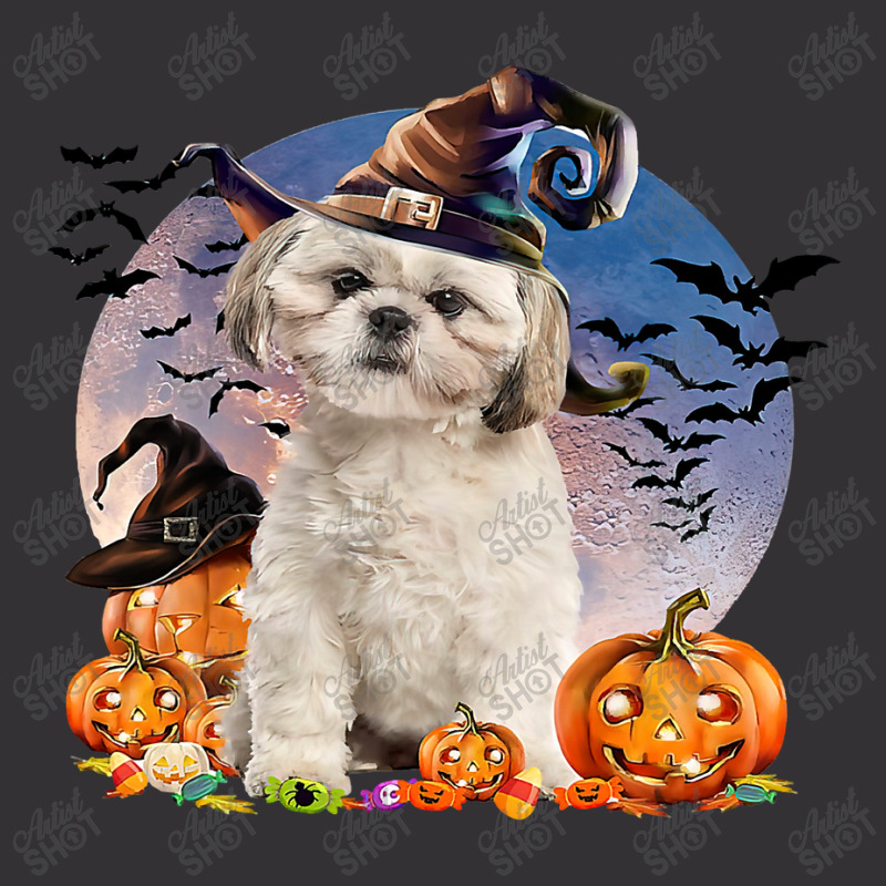 Dog Halloween Shih Tzu Jack O Lantern Pumpkin Moon 52 Vintage Short | Artistshot