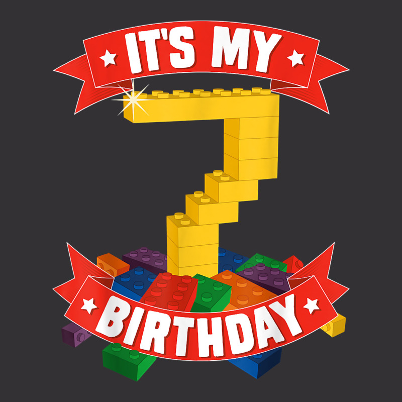 It's My Birthday 7 Years Old Block Building Boys T Shirt Vintage Hoodie And Short Set | Artistshot