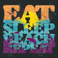 Eat Sleep Beach Repeat Retro Sunset Paradise   Eat Sleep Beach Repeat Women's Triblend Scoop T-shirt | Artistshot