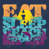 Eat Sleep Beach Repeat Retro Sunset Paradise   Eat Sleep Beach Repeat Ladies Denim Jacket | Artistshot