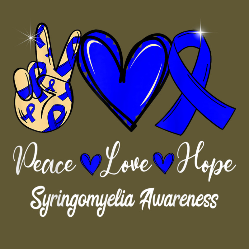 Syringomyelia Awareness Peace Love Hope Blue Ribbon T Shirt Vintage Short | Artistshot