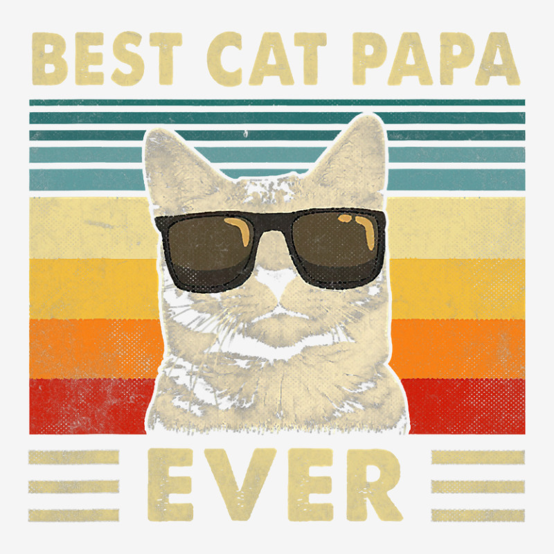 Best Cat Papa Ever  Vintage Retro Cat Dad Father Day Adjustable Cap | Artistshot