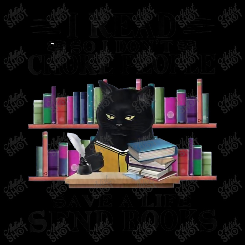 I Read So I Don't Choke People Save A Life Send Books Cat V-Neck Tee by BraylonDesign | Artistshot