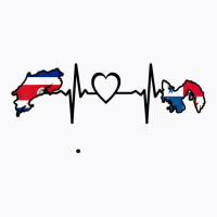 Costa Rica Panama Flag Costa Rican Panamanian Heartbeat T Shirt T-shirt | Artistshot