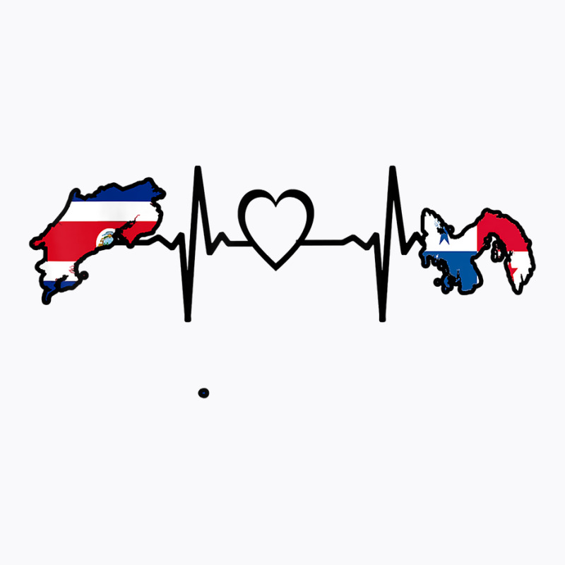 Costa Rica Panama Flag Costa Rican Panamanian Heartbeat T Shirt T-Shirt by pilusoekyokeln | Artistshot