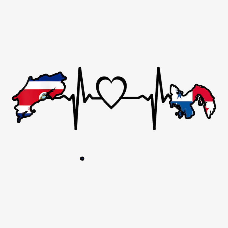 Costa Rica Panama Flag Costa Rican Panamanian Heartbeat T Shirt Champion Hoodie by pilusoekyokeln | Artistshot