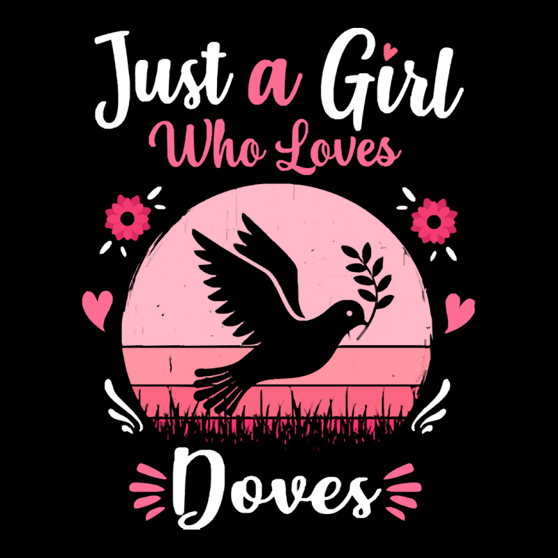 Doves T  Shirt Just A Girl Who Loves Doves Pink Retro Vintage Gift Ide Pocket T-shirt | Artistshot