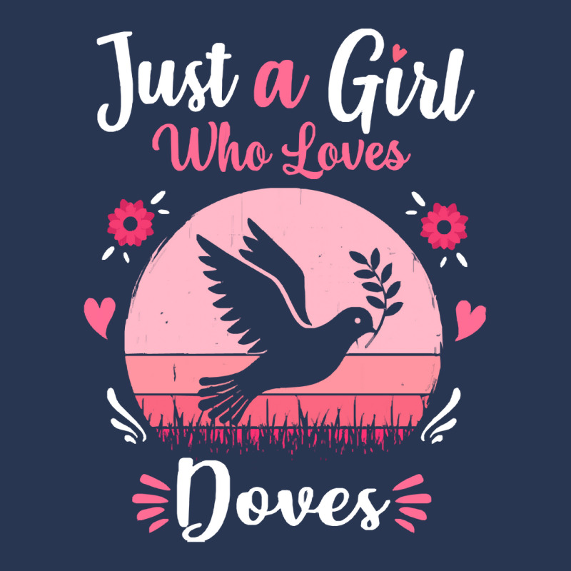 Doves T  Shirt Just A Girl Who Loves Doves Pink Retro Vintage Gift Ide Men Denim Jacket | Artistshot