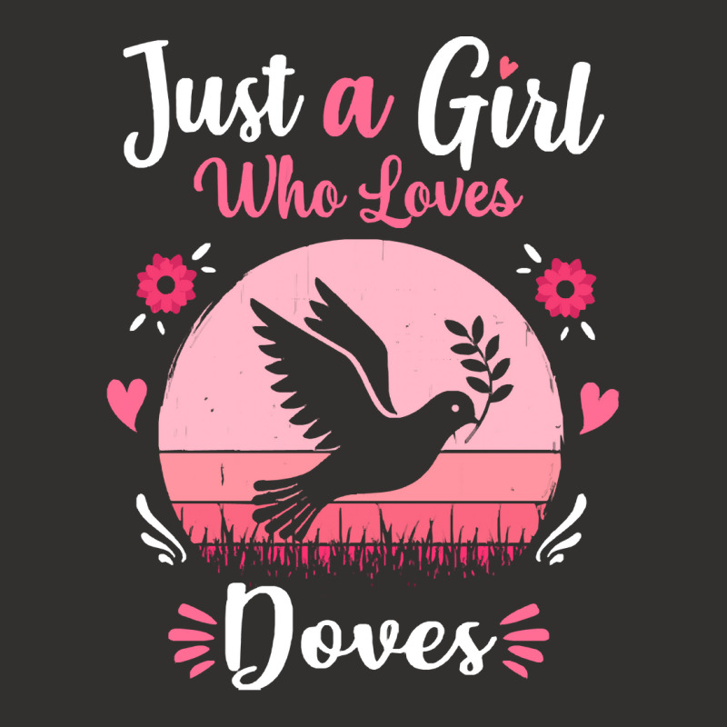 Doves T  Shirt Just A Girl Who Loves Doves Pink Retro Vintage Gift Ide Champion Hoodie | Artistshot