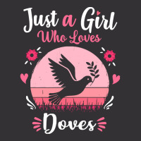 Doves T  Shirt Just A Girl Who Loves Doves Pink Retro Vintage Gift Ide Vintage Hoodie And Short Set | Artistshot