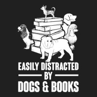 Dogs And Books T  Shirt Easily Distracted By Dogs And Books Funny T  S Ladies Polo Shirt | Artistshot