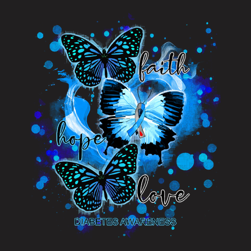 Faith Hope Love Diabetes Awareness T  Shirt Faith Hope Love Butterfly T-shirt | Artistshot