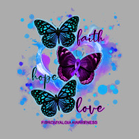 Faith Hope Love Fibromyalgia Awareness T  Shirt Faith Hope Love Butter Men's T-shirt Pajama Set | Artistshot