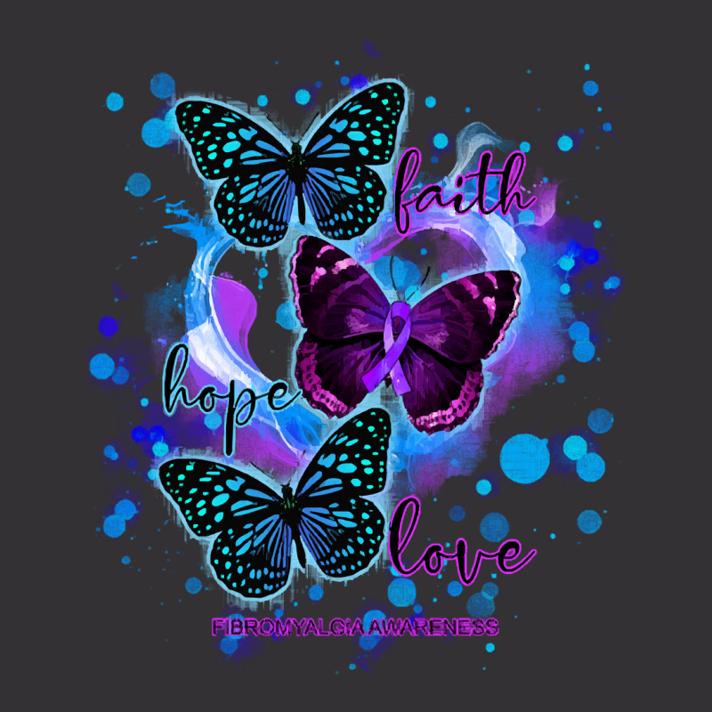 Faith Hope Love Fibromyalgia Awareness T  Shirt Faith Hope Love Butter Vintage Short | Artistshot