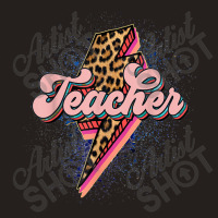 Teacher Leopard Lightning Thunder Western Back To School Tank Top | Artistshot