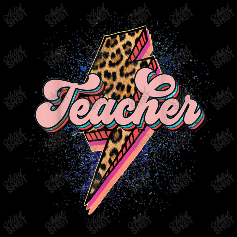 Teacher Leopard Lightning Thunder Western Back To School V-neck Tee | Artistshot