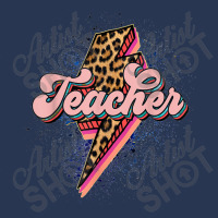 Teacher Leopard Lightning Thunder Western Back To School Men Denim Jacket | Artistshot