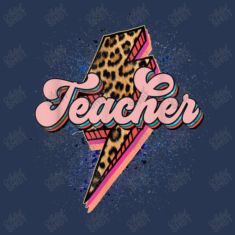 Teacher Leopard Lightning Thunder Western Back To School Men Denim Jacket | Artistshot