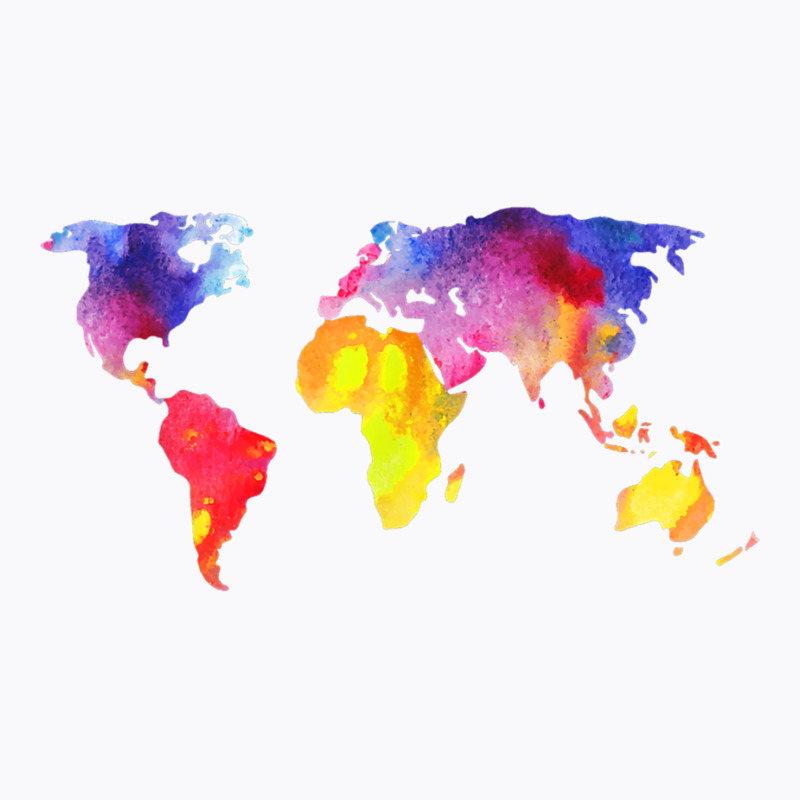 Beautiful Global World Map Watercolor Art Silhouette T Shirt T-shirt | Artistshot