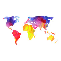 Beautiful Global World Map Watercolor Art Silhouette T Shirt V-neck Tee | Artistshot