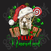 Feliz Navidad Alpaca Head T-shirt | Artistshot