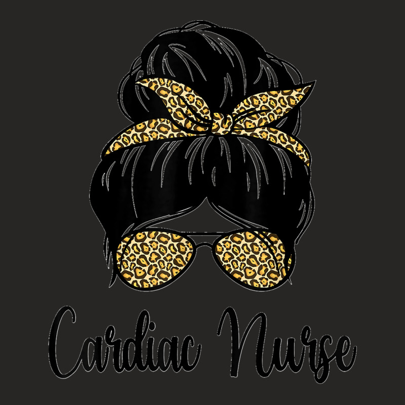 Cardiac Nurse Messy Hair Bun Leopard Cardiologist Graduation Ladies Fitted T-Shirt by STACYSCHUDEL | Artistshot