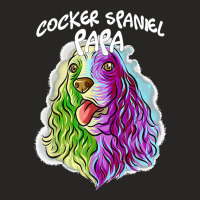 Colorful Portrait Cocker Spaniel Dog Dad Papa Father's Day Ladies Fitted T-shirt | Artistshot