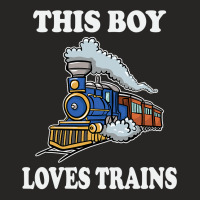 This Boy Loves Trains Gift Train Wagon Lover Gifts Ladies Fitted T-shirt | Artistshot