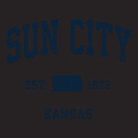 Sun City Kansas Ks Vintage Athletic Navy Sports Design Long Sleeve T S Vintage Cap | Artistshot