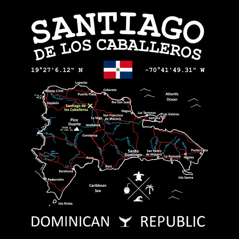 Santiago De Los Caballeros Dominican Republic Map Flag T Shirt Pocket T-Shirt by cm-arts | Artistshot