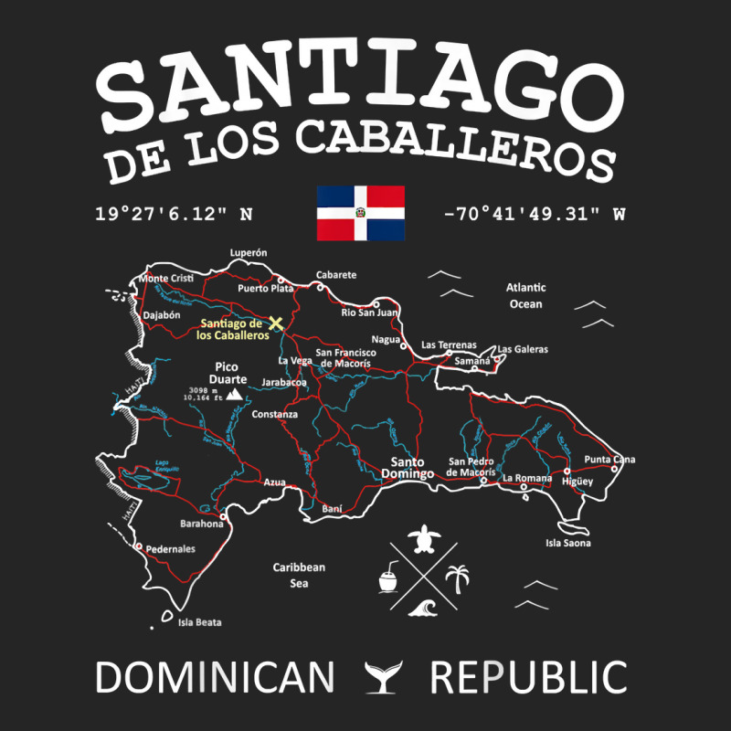 Santiago De Los Caballeros Dominican Republic Map Flag T Shirt Unisex Hoodie by cm-arts | Artistshot