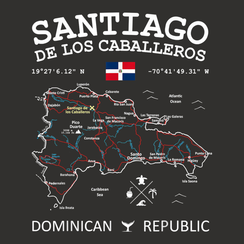 Santiago De Los Caballeros Dominican Republic Map Flag T Shirt Champion Hoodie by cm-arts | Artistshot