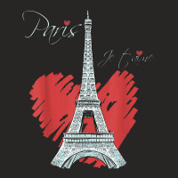 I Love Paris Eiffel Tower French Souvenir France Parisian T Shirt Ladies Fitted T-shirt | Artistshot