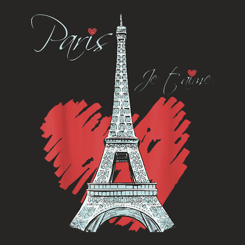 I Love Paris Eiffel Tower French Souvenir France Parisian T Shirt Ladies Fitted T-Shirt by cm-arts | Artistshot