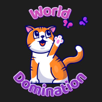 Cat And Butterflies World Domination Cute Colorful Cartoon Pullover Ho Classic T-shirt | Artistshot