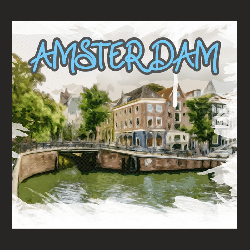 Amsterdam Skyline New Year- Amsterdam Skyline Art Ladies Fitted T-Shirt by ReginaldDixon | Artistshot