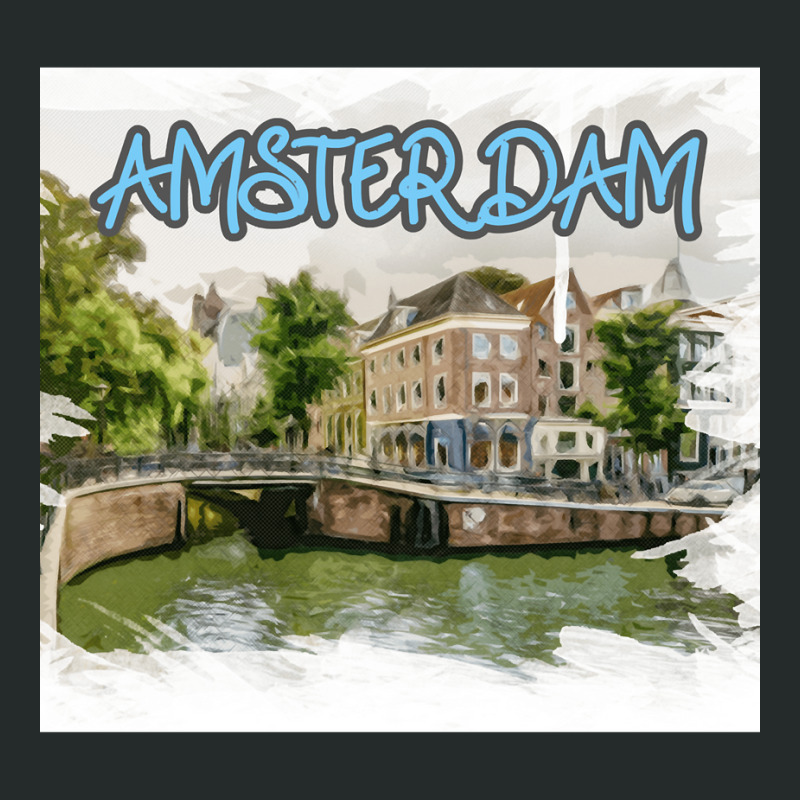 Amsterdam Skyline New Year- Amsterdam Skyline Art Women's Triblend Scoop T-shirt by ReginaldDixon | Artistshot