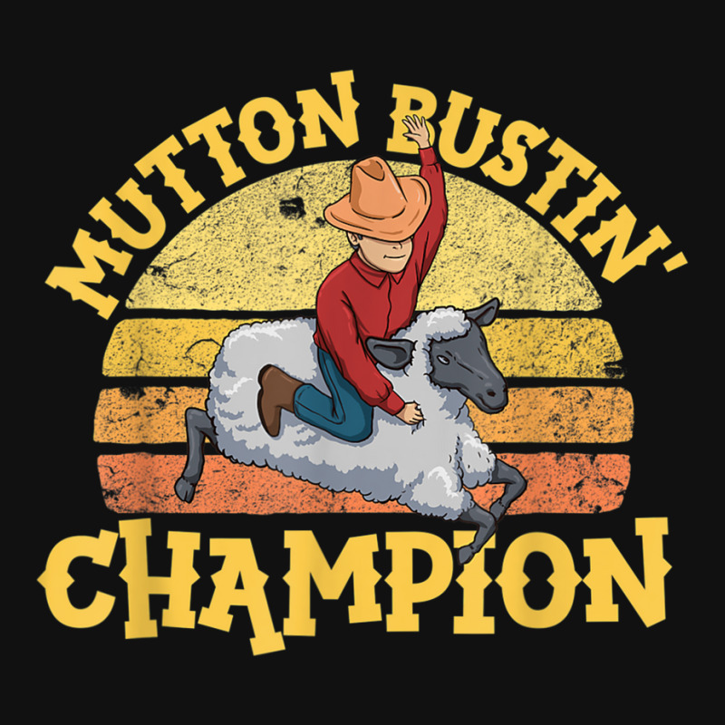 Mutton Bustin' Champion Rodeo State Fair Kids Sheep Riding Art Charact ...