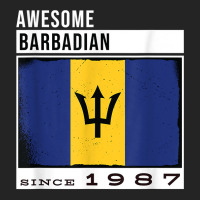 Awesome Barbadian Since 1987   Barbadian 35th Birthday T Shirt 3/4 Sleeve Shirt | Artistshot