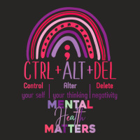 Ctrl Alt Delete Mental Health Matters Rainbow T Shirt Ladies Fitted T-shirt | Artistshot