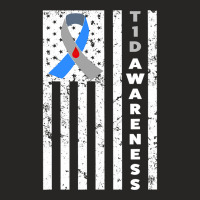 Type 1 Diabetes T1d Awareness Support Ribbon Ladies Fitted T-shirt | Artistshot