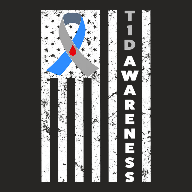 Type 1 Diabetes T1d Awareness Support Ribbon Ladies Fitted T-Shirt by trokeryth | Artistshot