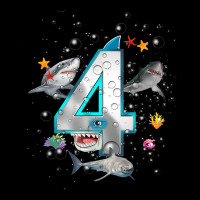 Kids 4th Birthday Boys Shark 4 Years Old Ocean Shark B Day T Shirt Fleece Short | Artistshot