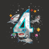 Kids 4th Birthday Boys Shark 4 Years Old Ocean Shark B Day T Shirt Champion Hoodie | Artistshot