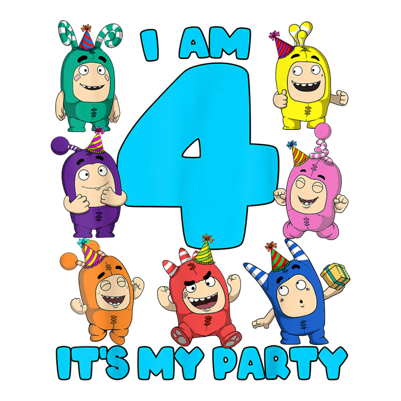 Oddbods I Am 4 Yrs Old Birthday Party T Shirt Men's T-shirt Pajama Set | Artistshot