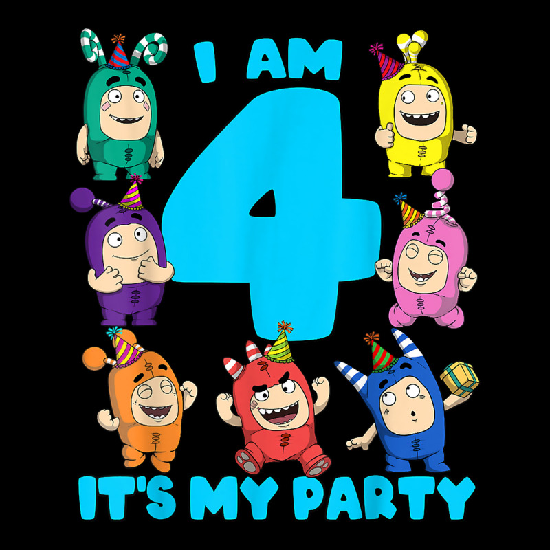 Oddbods I Am 4 Yrs Old Birthday Party T Shirt Men's 3/4 Sleeve Pajama Set | Artistshot