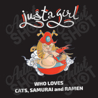 Just A Girl Who Loves Cats Samurai And Ramen Waist Apron | Artistshot