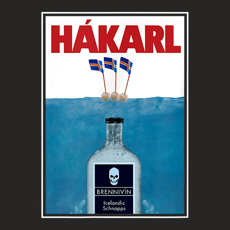 Hakarl Iceland Fermented Shark Brennivín Shot Viking Foodie T Shirt Ladies Fitted T-Shirt by cm-arts | Artistshot