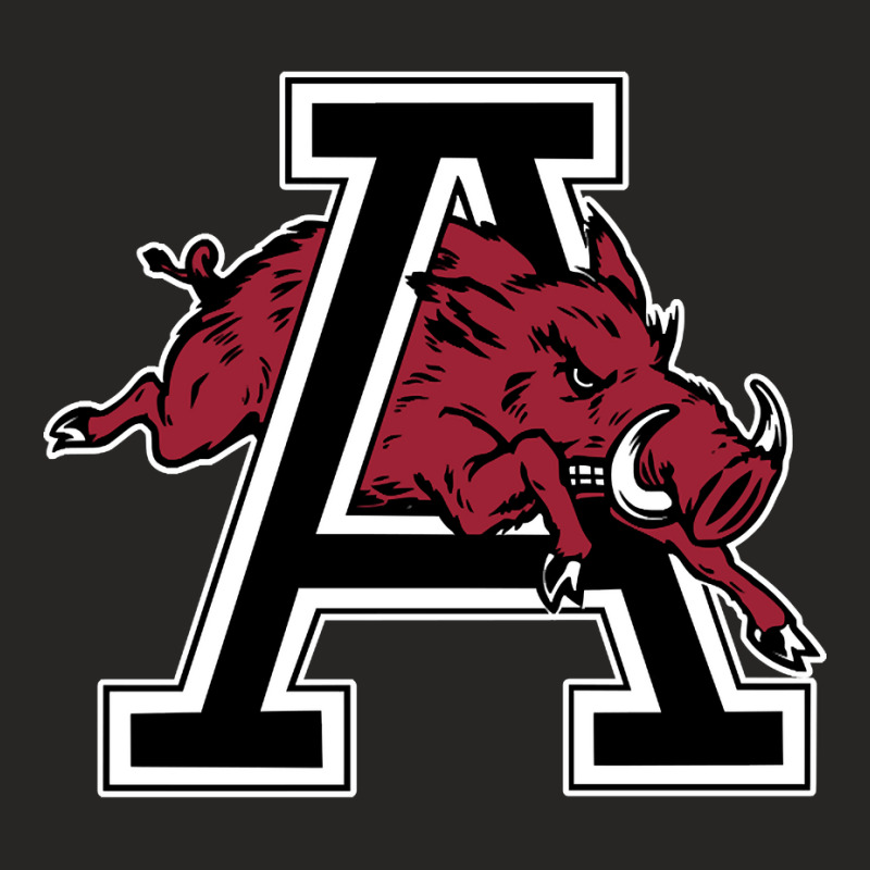 Arkansas U Mascot Jumping Through Letter A Clean Version Ladies Fitted T-Shirt by poppyallen | Artistshot