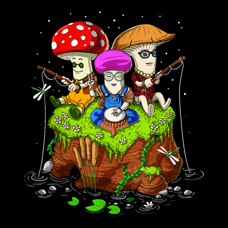 Hippie Mushrooms Fishing Forest Fungi Foraging Mycology T Shirt V-Neck Tee by puetzee | Artistshot